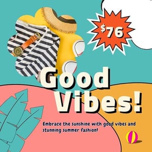 Canva Good Vibes Palm Rush Instagram Post