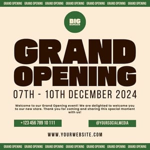 Canva Grand Opening Big Burger Instagram Post