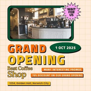 Canva Grand Opening Coffee Store Verdegreen Instagram Post