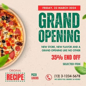 Canva Grand Opening Exobites Pizza Instagram Post