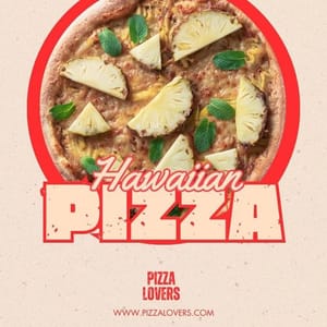 Canva Hawaiian Pizza Exobites Instagram Post