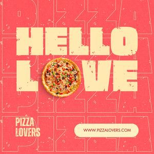 Canva Hello Love Peach Pizza Instagram Post