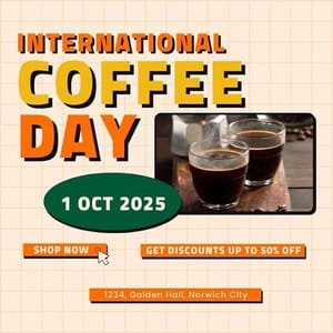 Canva International Coffee Day Verdegreen Instagram Post