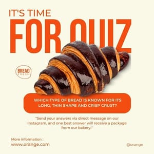 Canva Its Time For Quiz Orange Instagram Post