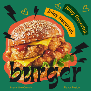 Canva Juicy Flavorful Burger Instagram Post