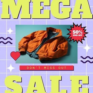 Canva Mega Sale Gradient Retro Instagram Post