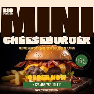 Canva Mini Cheeseburger Prepare Your Taste Big Burger Instagram Post