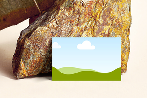 Canva Minimal Business Card Mockup Leaning on Stone