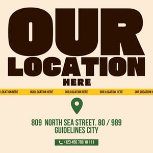 Canva Our Location Here Big Burger Instagram Post