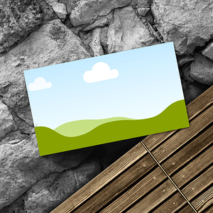 Canva Outdoor Business Card Mockup on Stone Rocks