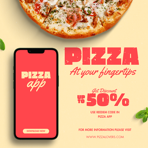 Canva Pizza At Your Fingertips Peach Pizza Instagram Post