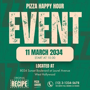 Canva Pizza Happy Hour Event Exobites Pizza Instagram Post