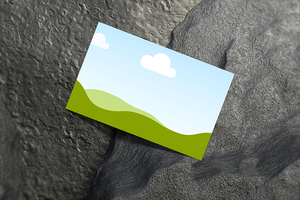 Canva Realistic Business Card Mockup on Stone