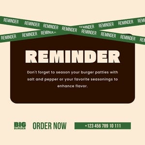 Canva Reminder Big Burger Instagram Post