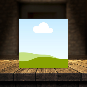 Canva Square Mockup on Wooden Table