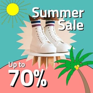 Canva Summer Sale Up to 70% Palm Rush Instagram Post