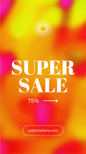 Canva Super Sale 75% Vibrant Gradient Sale Story