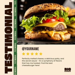 Canva Testimonial Big Burger Instagram Post