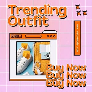 Canva Trending Outfit Buy Now Gradient Retro Instagram Post