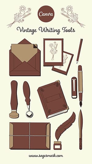 Canva Vintage Writing Tools Elements