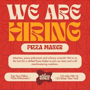 Canva We Are Hiring Pizza Maker Elaraeats Instagram Post