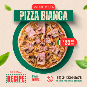 Canva White Pizza Bianca Exobites Instagram Post