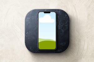 Canva iPhone 13 Pro Mockup on Curve Concrete Podium