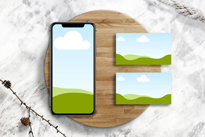 Canva iPhone X and Business Card Mockup