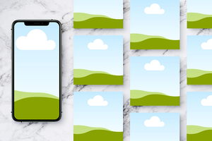 Canva iPhone X and Post Feed Mockup on Marble Background