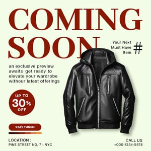 Coming Soon Jacket Fashion Instagram Post