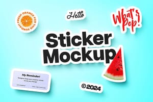 Photoshop Custom Bold Stickers Mockup