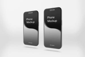 Photoshop Dual Phone Mockup Right Angle