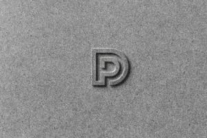 Photoshop Emboss Brand D Paper Logo Mockup