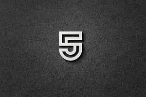 Photoshop Emboss Silver 5 Logo Mockup on Paper Texture