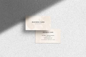 Photoshop Floating White Business Card Mockup