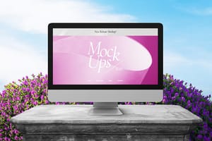 Photoshop Fluid Monitor Device Mockup