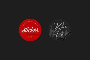 Photoshop Glued Branding Sticker Mockup