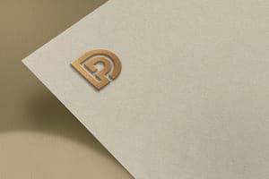 Photoshop Gold Embossed D Paper Logo Mockup