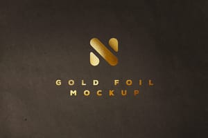 Photoshop Gold Foil N Gold Logo Mockup