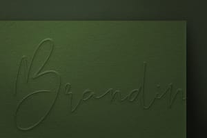 Photoshop Green Branding Paper Logo Mockup