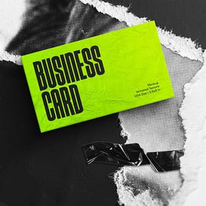 Photoshop Green Business Card Mockup