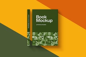 Photoshop Green Pattern Book Mockup