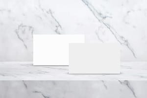 Image Business Card Mockup on Marble