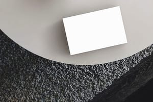 Image Business Card On Black Towel Mockup