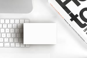 Image Business Card On Keyboard With Book Mockup