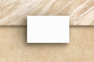 Image Business Card On Marble Background Mockup