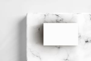 Image Business Card On White Marble Mockup