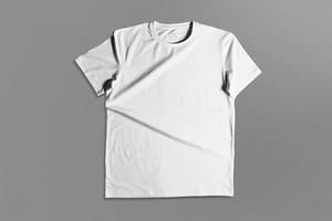 Image Fold White T-shirt Mockup on Grey Background