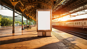 Image Golden Hour Station Billboard Mockup