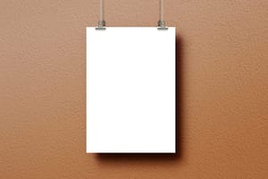 Image Hanging Poster Mockup on Brown Textured Wall